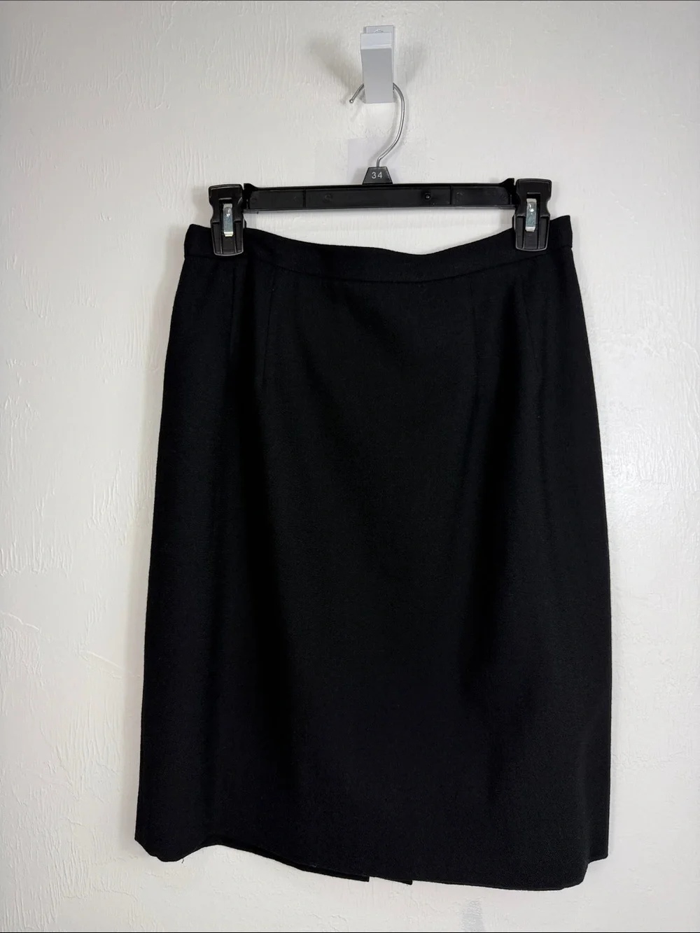 Laura Madrigano Wool Skirt Suit Black Velvet Trim Career Office Set Size 8 Vinta